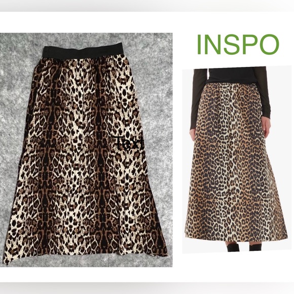 TOXIK3 Leopard Print Maxi Skirt Women's 1X Multi Elastic Waist Long - Picture 3 of 14